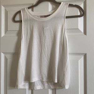 Cropped white tank top